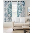 thumbnail image 2 of Aqua Coastal Blackout Curtains for Bedroom/Living Room, Thermal Insulated Kitchen Curtains, Summer Nautical Starfish Beach Coral Grommet Darkening Window Treatment Drapes 42"x84"x2, 2 of 8