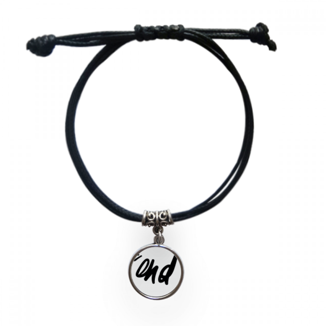 End Funny Quote Handwrite Style Bracelet Leather Rope Wristband Black Jewelry