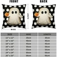 thumbnail image 3 of Halloween Pillow Covers 16x16 Ghost with Pumpkin Throw Pillow Covers White Polka Dot Black Cushion Case for Halloween Decorations Living Room Sofa Outdoor, 2 Pack, 3 of 5