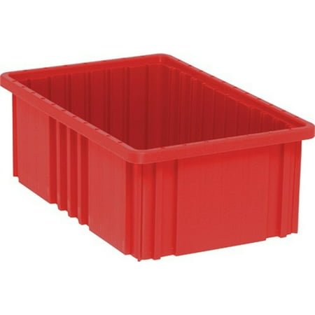 Quantum Storage Systems Dividable Grid Container 16-1by2 L x 10-7by8 W x 6 H - Red 8 Pack