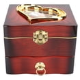 thumbnail image 1 of Caja de música clásica giratoria con bailarina, caja de música con manivela y mecanismo de relojería, cajas de almacenamiento de joyas para mujer, color marrón, 1 of 14