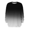 thumbnail image 3 of RQYYD Gradient Tie Dye Oversized Crewneck Sweatshirts for Women Long Sleeve Color Block Sweater Casual Loose Winter Striped Pullover Tops Black S, 3 of 5
