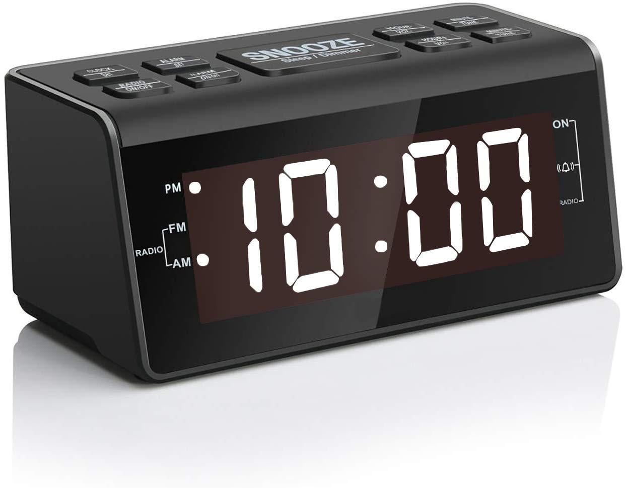 PHILIPS Radio Alarm Clocks for Bedrooms, LED Display, Easy Snooze, Sleep  Timer, Alarm Clock Radio w/Battery Backup Bedroom Clock (Batteries not  Included) : Home & Kitchen 