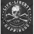 thumbnail image 2 of Life Liberty Happiness Skull Bones Plus Size Crewneck Graphic Tee Shirt Brisco Brands 5X, 2 of 6