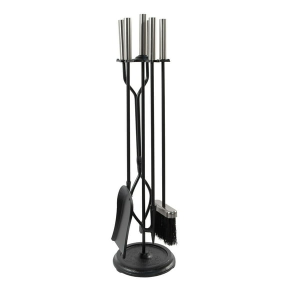 Minuteman International Neoclassic Outils de Foyer, Chrome Poli et Noir