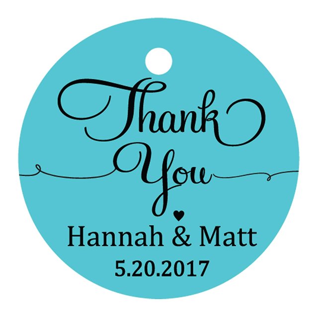 100 Pcs Papier Cadeau Rond Personnalisé Merci à Suspendre Tags Cadeaux de Mariage Personnalisés Tags
