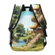 thumbnail image 4 of Easygdp Cartoon Mushroom House Mochila Ergonómica Versátil para Laptop - Múltiples Bolsillos, Correas Ajustables, Unisex para Escuela, Viajes y Actividades al Aire Libre-One Size, 4 of 5