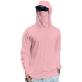 thumbnail image 2 of GrmtClth Men's Sun Protection Hooded Casual Long Sleeve Top Active with Mask Clothing Trend Outfit Pink L, 2 of 4