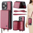 thumbnail image 1 of For Iphone 15 Pro Max Jeehood C22 Series Zipper Wallet Leather Phone Case With,iPhone 14 Pro, 1 of 6