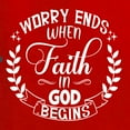 thumbnail image 5 of Wild Bobby Worry Ends When Faith In God Begins Inspirational/Christian Women Graphic Long Sleeve Tee, Red, X-Large, 5 of 5