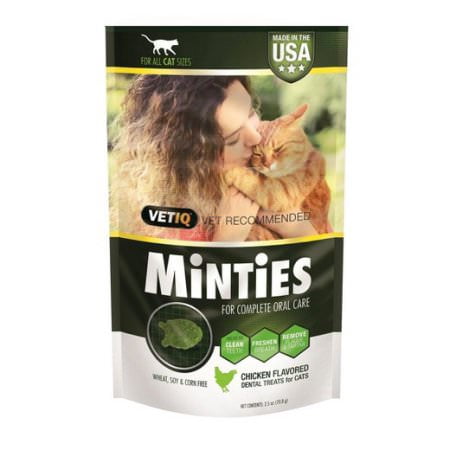 (6 Pack) 35% Off Holiday Special! Minties Teeth Cleaner Dental Cat Treats, Chicken Flavored,2.5