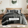 thumbnail image 4 of Regency Heights King/Cal King Comforter Set Black, 3 Pieces Faux Suede Comforters King/Cal King Size, Pieced Bedding Comforters Sets, Cozy Comforter Bed Set, Machine Washable, 4 of 8