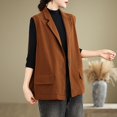 thumbnail image 4 of LOVZFMLL Cardigan pour Femmes Couleur Unie Sans Manches Col Rond Blouse, 4 of 9