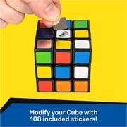 Rubik’s Cube, Original 3x3 Cube with Removable Stickers for Customization in Fun Patterns, Problem-Solving Brain Teaser, Ages 8+