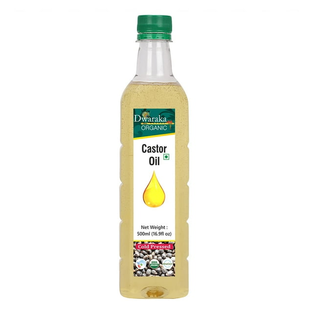 Aceite de ricino orgánico Dwaraka prensado en frío, 500 ml, para el crecimiento del cabello