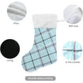 thumbnail image 3 of Coolnut 1 Pack Christmas Stockings 17.7 Inches Blue Red and Black Checkered Large Size Xmas Cable Stocking Gifts & Decorations for Family Holiday Xmas Party, 3 of 6