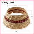 thumbnail image 7 of 32-Inch Water Hyacinth Christmas Tree Collar, Woven Farmhouse Tree Base Cover with Cord Cut Out, Natural, 7 of 7
