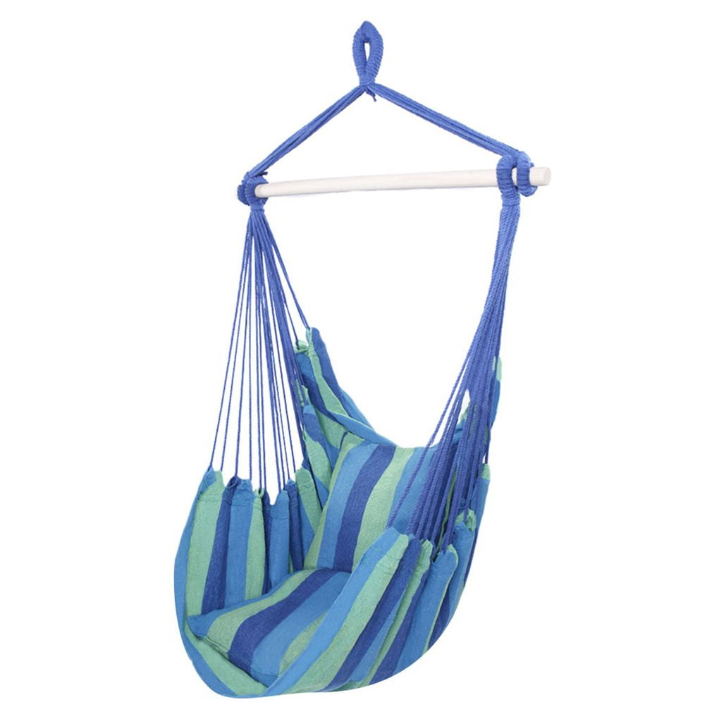 Ranipobo Stripe Pattern Distinctive Cotton Canvas Hanging Rope Chair