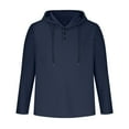 thumbnail image 4 of YLSDY Men's Hoodies Sweatshirts Long Sleeve Henley Shirt Button Up Hooded T-Shirt Navy M, 4 of 5