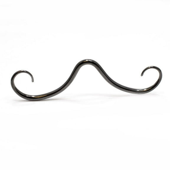 BodyJewelryOnline Septum Piercing Curved Mustache Black IP over Surgical Steel Fancy Nose Ring 14g Men Women