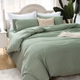 thumbnail image 5 of Mildly 3 Pieces Duvet Cover Set, 1 Duvet Cover with Zipper Closure and 2 Pillow Shams (Sage Green, Full Size), 5 of 6