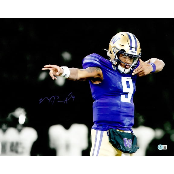 Michael Penix Jr. Autographed 16x20 Photo Washington Huskies Bow & Arrow Beckett BAS Witness 242585