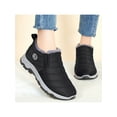 thumbnail image 4 of Gomelly Womens Winter Shoes Slip On Warm Booties Round Toe Snow Boots Lightweight Ankle Bootie Cold Weather Walking Casual Comfort Shoe Black Style B 5.5, 4 of 9