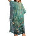 thumbnail image 4 of POLERO Floral Meadow Print Bikini Cover Up Polyester Breathable Free Size Kimono Swimsuit Cover up for Women, 4 of 6