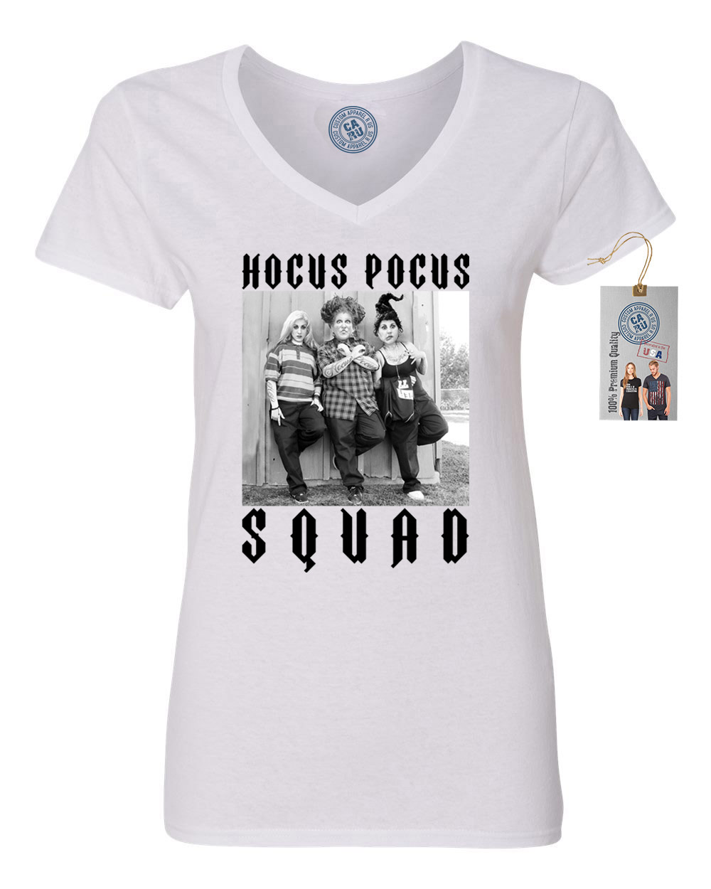 Womens V Neck Hocus Pocus Squad Sisters 