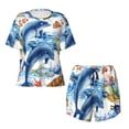 thumbnail image 4 of Picia Marine Animals Pajamas Sets for Women Soft Short-Sleeved Pjs with Lounge Shorts Two Piece Sleepwear-Large, 4 of 9