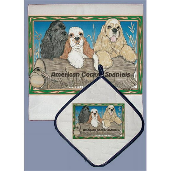 Dish Towel and Pot Holder Set - Cocker Spaniel