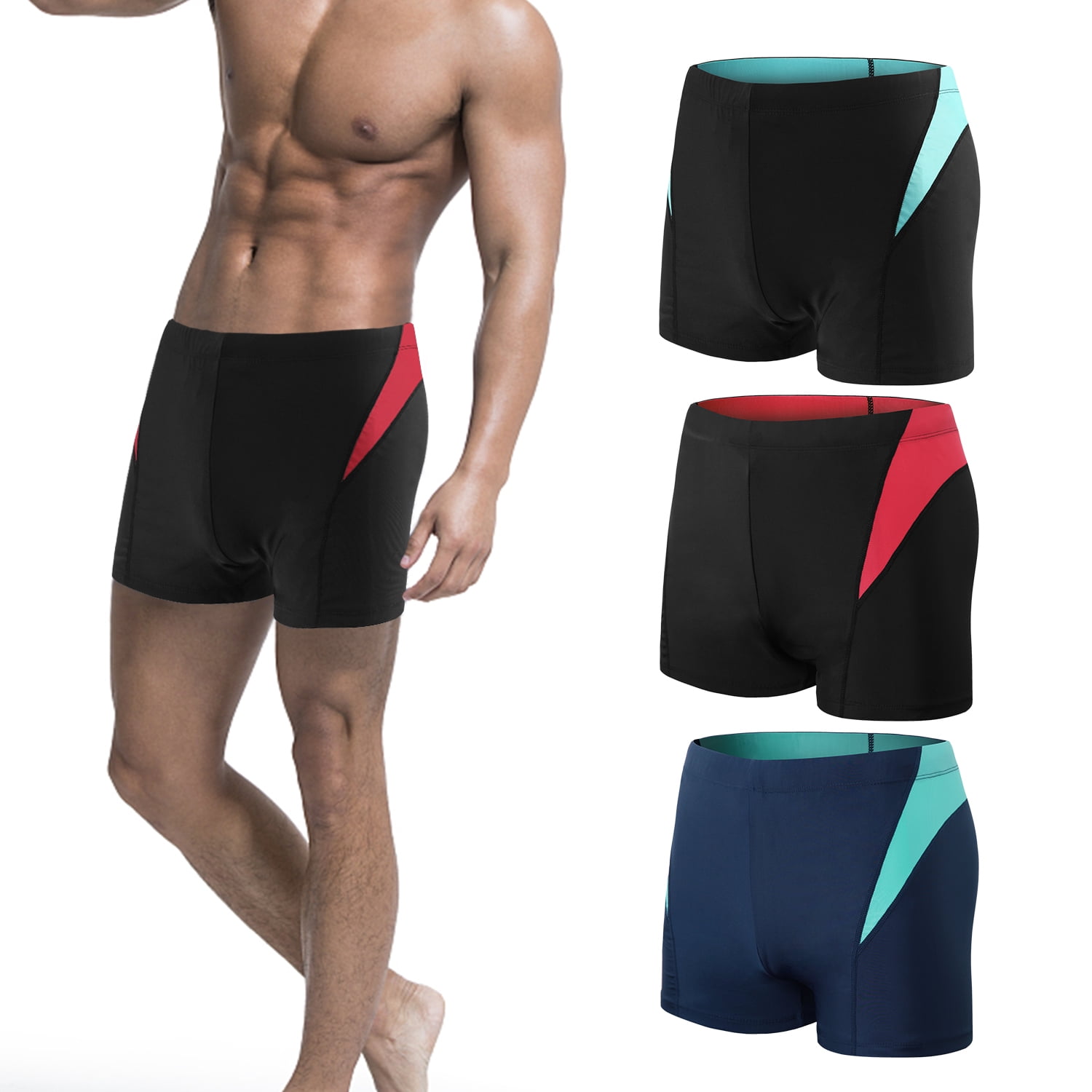 Anself - Men Adjustable Drawstring Swim Shorts Board Shorts Swimwear ...
