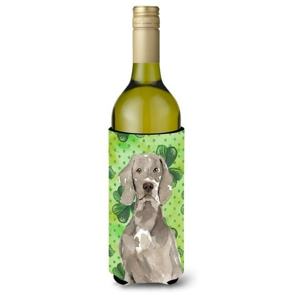 Shamrocks Weimaraner Wine Bottle Beverge Insulator Hugger