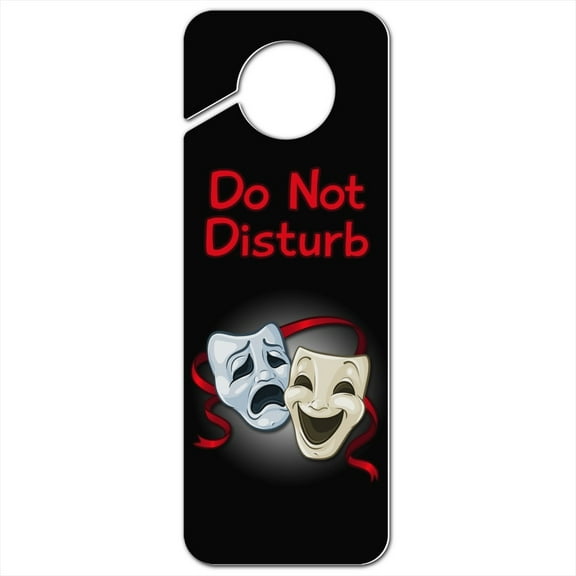 Drama Comedy Tragedy Masks Theater Plastic Door Knob Hanger Sign