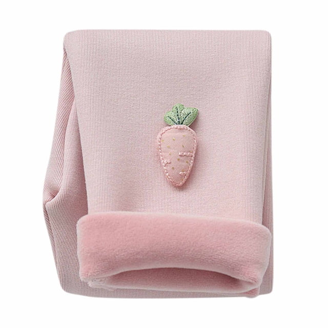 Leggings Para Niños Medias Para Bebés Otoño Invierno Niñas Hongos Bordado Lateral Gato Leggings Pantalones Recortados Rosa Odeerbi LM103-2440