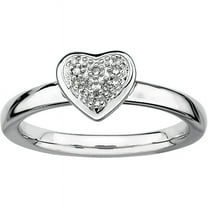 Diamond Sterling Silver Heart Ring