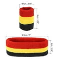 thumbnail image 2 of Uxcell 2 Sport Wristbands & 1 Headband Set Cotton Absorbent Athletic Sweatband Yellow, Black, Red, 2 of 6