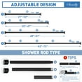 thumbnail image 6 of SUNALLY Shower Curtain Rod, Adjustable 32-75 inch Spring Tension Curtain Rods for Bathroom, No Drilling Rustproof Non-Slip Stainless Steel Rod, Black, 6 of 7