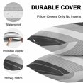 thumbnail image 4 of Waterproof Throw Pillow Covers Set of 2, 20x12 Inch Black Grey Stripe Decorative Pillowcases Outdoor Pillow Slip Cushion Covers Set for Couch Tent Modern Art Horizontal Striped, 4 of 7
