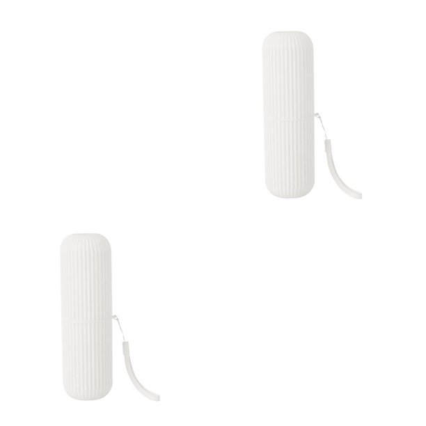 Moyic Taza de cepillado de viaje, taza de cepillo de portátil, taza de gárgaras lavable de PP, taza de cepillado colorida, taza de Blanco 2piezas