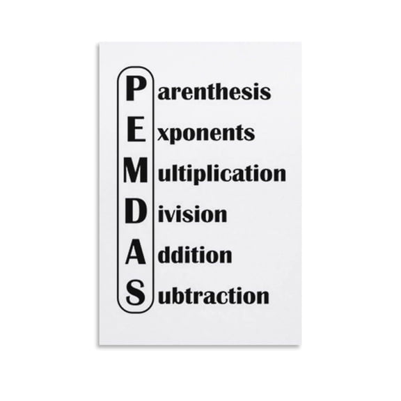Pemdas Math Classroom Living Room Bedroom Decorative Painting Canvas Wall-Art.