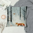 thumbnail image 2 of Nawypu  Throw Pillow Covers Red Fox with Red Yellow Bird Winter Forest Landscape Decorative Pillow Cover  for Pillows Couch Sofa Bed, 2 of 5