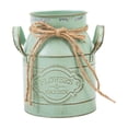 thumbnail image 1 of Jarrón de leche, maceta de hierro para flores artificiales, cubo desgastado para baño Verde, 1 of 8