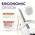 thumbnail image 5 of NEO CHAIR Office Desk Gaming Ergonomic Computer Chair with Lumbar Back Support Adjustable Height Swivel Rolling Wheels Flip-up Arms Mesh Chair for Home Vanity (Ivory), 5 of 8