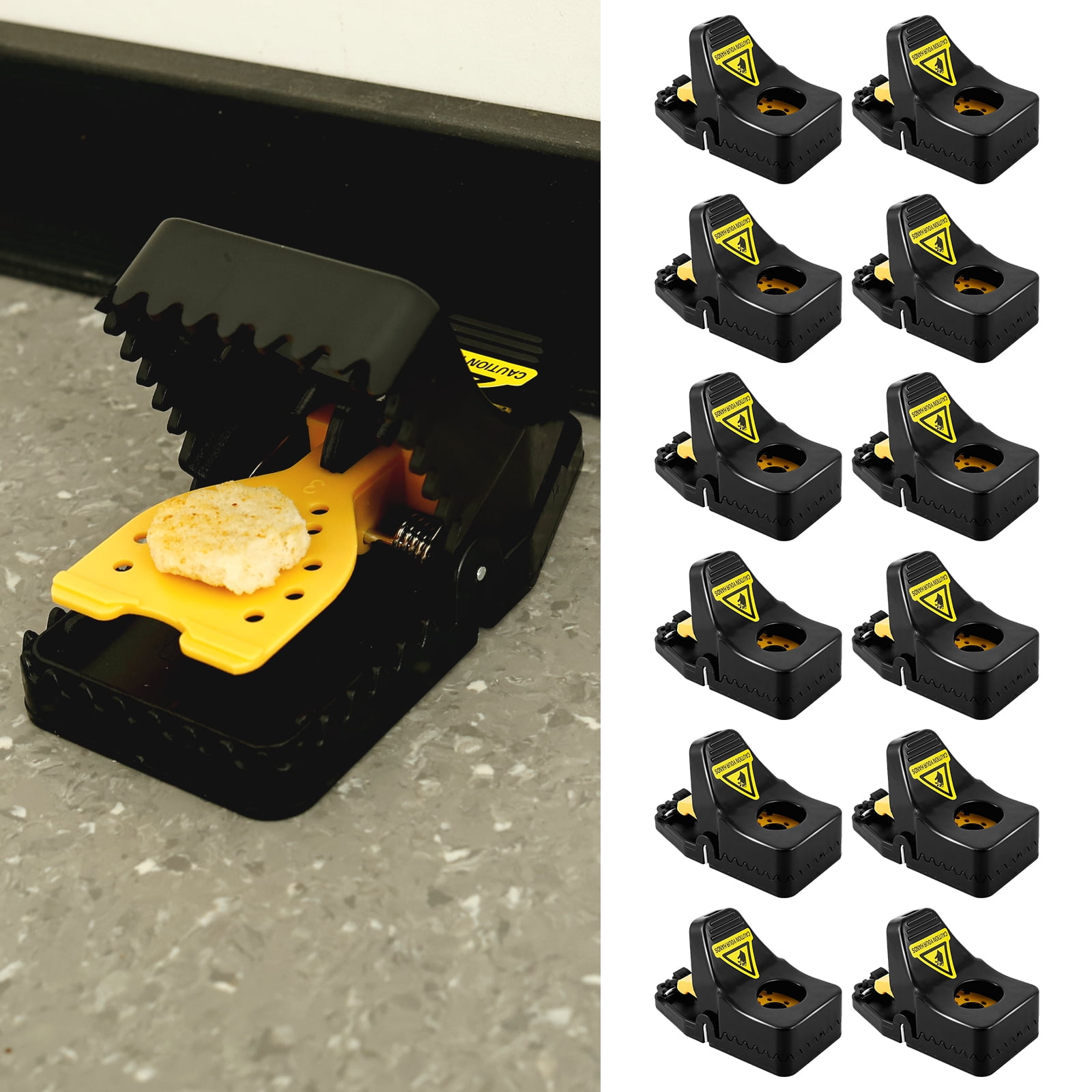 Mouse Traps Impact Traps, Pack of 12 Reusable Mouse Traps, Efficient Professional Rat Traps for Indoor, Home, Kitchen, Outdoor Garden (Small)