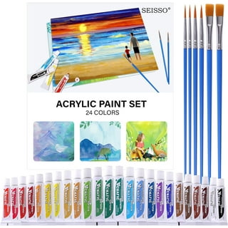 Acrylic Paint Set, Abeier 24 Colors (60ml, 2oz) with 3 Craft Paint
