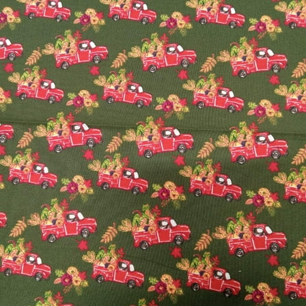 Harvest Farm Trucks Cotton Fabric