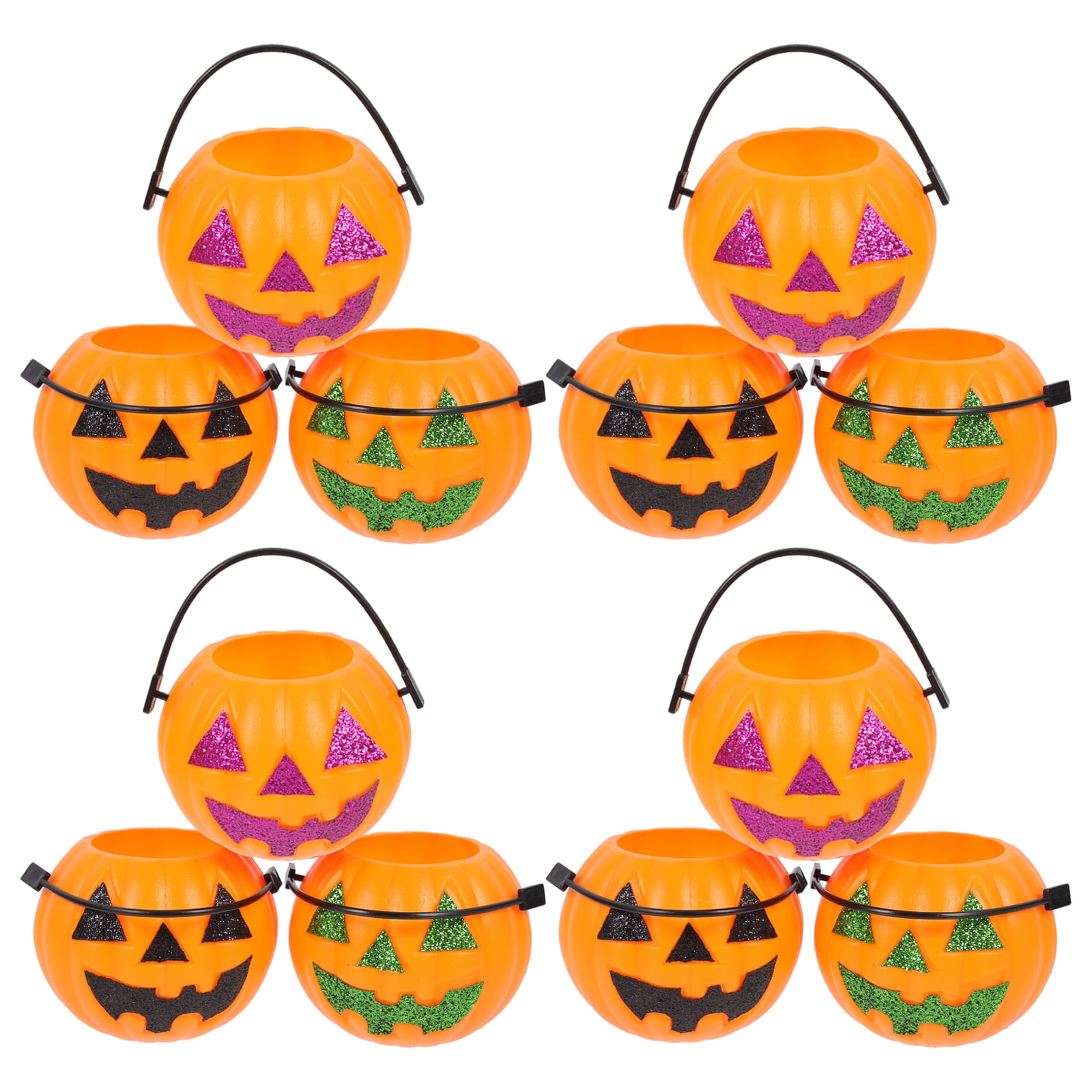 12pcs Classic Halloween Pumpkin Buckets Creative Pumpkin Candy Holders