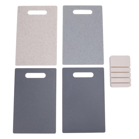 BOKYAN 4‑Piece Color‑Coded Plastic Cutting Board Set with Anti‑Slip Base – Food‑Grade, Dishwasher Safe, Versatile for Meat, Veggies & Fruits