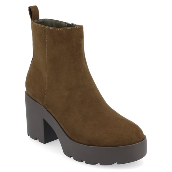 Journee Womens Cassidy Treaded Outsole Round Toe Booties